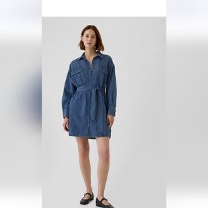 GAP Long Sleeve Denim Dress Size Large Petit